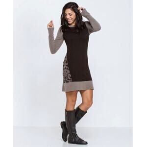 Toad & Co Brown Wool Boucle Lucianna Sweater Dress Tunic SMALL